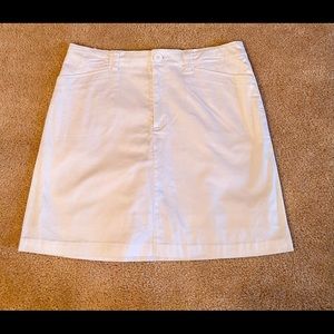 A-line classic white skirt.
